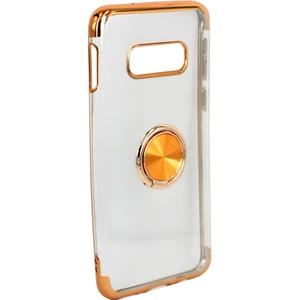 Case 4U Samsung Galaxy S10e Kılıf Yüzüklü Standlı Manyetik Silikon Gess Arka Kapak Altın