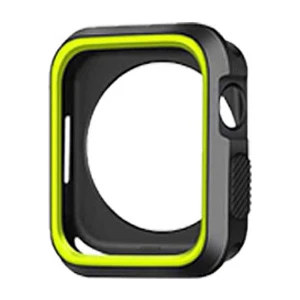 Apple Watch Uyumlu Seri 4 İçin 44 mm Siyah Sarı İki Renkli Silikon TPU Kılıf