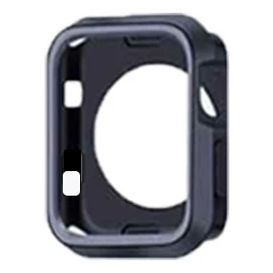 Apple Watch Uyumlu Seri 4 İçin 44 mm Siyah Gri İki Renkli Silikon TPU Kılıf