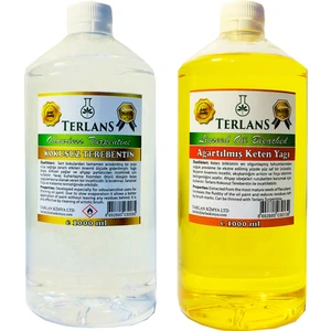 Terlans Kokusuz Terebentin Ve Resim Yağı (Keten Yağı) 2 X 1000 Ml Odourless Turpentine & Linseed Oil Bleached