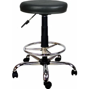 Metal Ayaklı Yuksek Deri Tabure