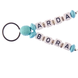 Sahi Aksesuar HBAİA03 Ahşap Boncuklu İki İsimli Anahtarlık