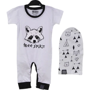 84783 Raccoon Şapkalı Bebek Tulumu