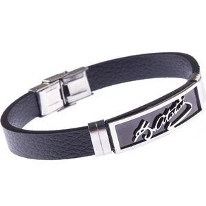 Sahi Aksesuar Atatürk İmzalı Deri Kordon Bay/Bayan Çelik Bileklik