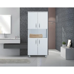 Nesse Shop Banyo Dolabı 5 Raflı 2 Kapaklı Ortası Bölmeli Ve Modüler