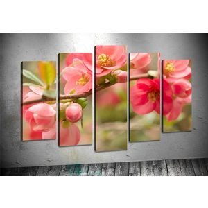 Tablocenter 5 Parçalı Çiçek Kanvas Tablo 60 x 100 cm