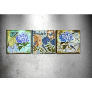 Tablocenter 3 Parçalı Çiçek Kanvas Tablo 30 x 90 cm