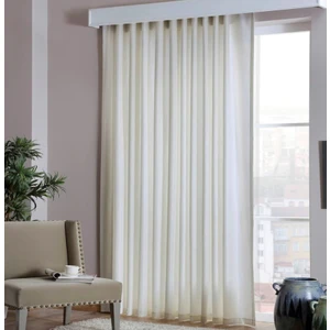 Caserta Home Lüx Atlas Saten Krem Güneşlik Perde 200x260
