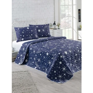 Enlora Home Kapitone Yatak Örtüsü Seti Çift Kişilik Halley Lacivert