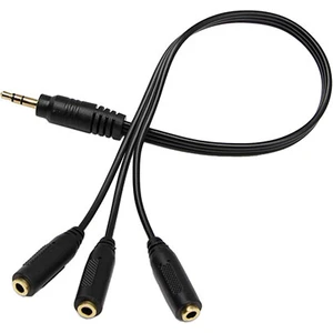 Ses sistemi kablosu 1 erkek 3 dişi 3,5mm stereo kablo