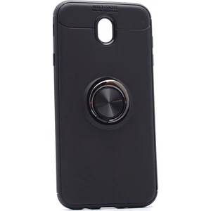 Jopus Samsung Galaxy J7 Pro Kılıf Ultra Korumalı Yüzüklü Standlı Ravel Silikon - (Siyah)