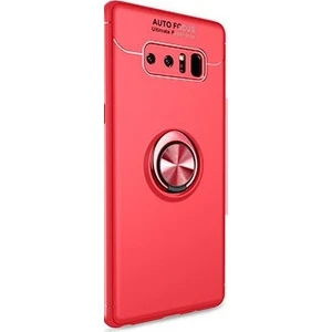 Jopus Samsung Galaxy Note 8 Kılıf Ultra Korumalı Yüzüklü Standlı Ravel Silikon - (Kırmızı)