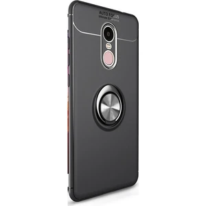 Jopus Huawei Mate 10 Lite Kılıf Ultra Korumalı Yüzüklü Standlı Ravel Silikon - (Siyah)
