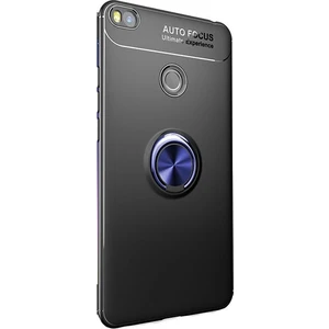 Jopus Xioami Mi Max 2 Kılıf Ultra Korumalı Yüzüklü Standlı Ravel Silikon - (Siyah - Mavi)