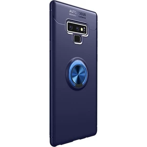 Jopus Samsung Galaxy Note 9 Kılıf Ultra Korumalı Yüzüklü Standlı Ravel Silikon - (Lacivert) + Cam Ekran Koruyucu