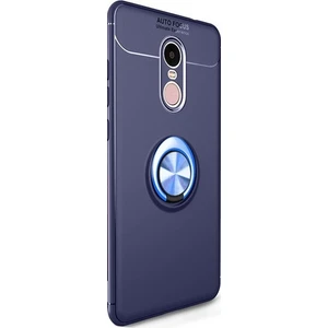 Jopus Huawei Mate 10 Lite Kılıf Ultra Korumalı Yüzüklü Standlı Ravel Silikon - (Lacivert) + Cam Ekran Koruyucu