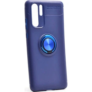 Jopus Huawei P30 Pro Kılıf Ultra Korumalı Yüzüklü Standlı Ravel Silikon - (Lacivert) + Nano Ekran Koruma