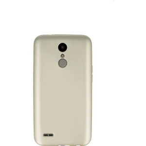 Jopus LG K10 2017 Mat Peremium Silikon Kılıf - Gold + Nano Ekran Koruyucu