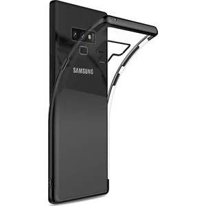 Jopus Samsung Galaxy Note 9 Dört Köşe Renkli Şeffaf Lazer Silikon - Siyah