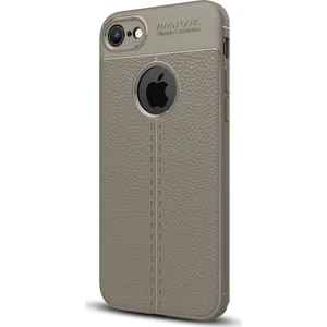 Jopus Apple iPhone 7 Kılıf Deri Desenli Lüx Niss Silikon - Gri