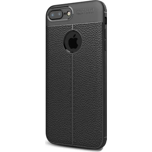 Jopus Apple iPhone 7 Plus Kılıf Deri Desenli Lüx Niss Silikon - Siyah