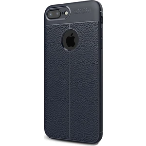 Jopus Apple iPhone 7 Plus Kılıf Deri Desenli Lüx Niss Silikon - Lacivert
