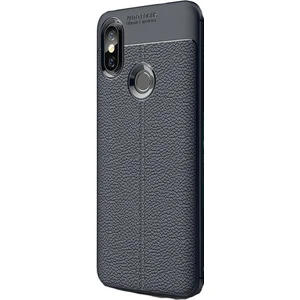 Jopus Xioami Mi 8 SE Kılıf Deri Desenli Lüx Niss Silikon - Lacivert