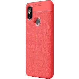 Jopus Xioami Mi 8 SE Kılıf Deri Desenli Lüx Niss Silikon - Kırmızı