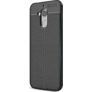 Jopus General Mobile GM 8 Kılıf Deri Desenli Lüx Niss Silikon - Siyah