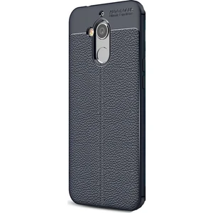 Jopus General Mobile GM 8 Kılıf Deri Desenli Lüx Niss Silikon - Lacivert