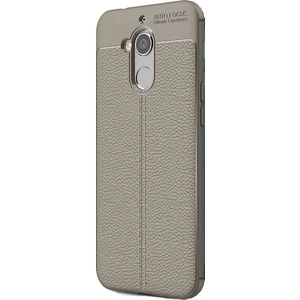 Jopus General Mobile GM 8 Kılıf Deri Desenli Lüx Niss Silikon - Gri