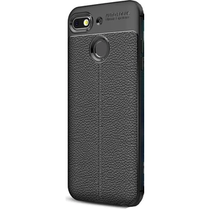 Jopus General Mobile GM 8 Go Kılıf Deri Desenli Lüx Niss Silikon - Siyah