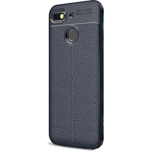 Jopus General Mobile GM 8 Go Kılıf Deri Desenli Lüx Niss Silikon - Lacivert