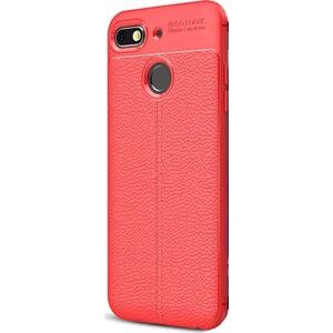 Jopus General Mobile GM 8 Go Kılıf Deri Desenli Lüx Niss Silikon - Kırmızı