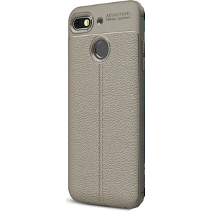 Jopus General Mobile GM 8 Go Kılıf Deri Desenli Lüx Niss Silikon - Gri