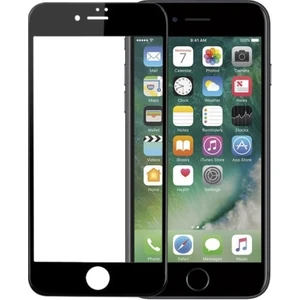 Jopus Apple iPhone 8 5D Nano Tam Kaplayan Ekran Koruyucu - Siyah + Şeffaf Silikon Kılıf