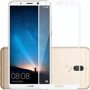 Jopus Huawei Mate 10 Lite 5D Nano Tam Kaplayan Ekran Koruyucu - Beyaz + Şeffaf Silikon Kılıf