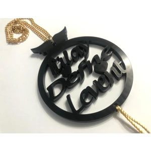 Kişiye Özel İsimli Dikiz Aynası Süsü - Araba Süsü (Piano Black)