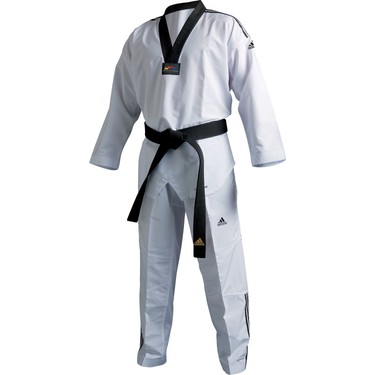 Details about   Dobok Taekwondo WTF Adi-SuperMaster 2 white with black collar 
