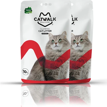 Catwalk Bentonit Topaklanan Kedi Kumu 10 Lt x 2