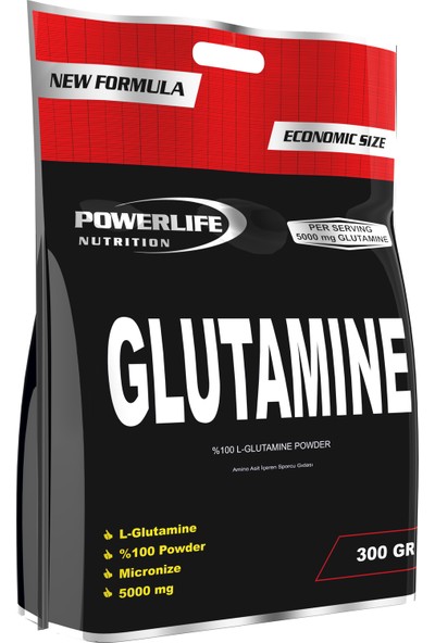 Powerlife L-Glutamine 300 Gram Naturel Aromalı