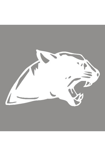 New Jargon Sert ve Yan Görünümlü Panter Başı Sticker Yapıştırma Beyaz