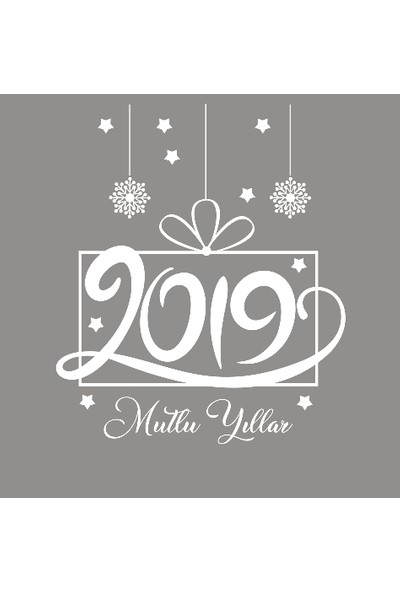 New Jargon Kar Tanesi 2019 Hediye Paketi Mağaza Stickerı 150X130 cm Beyaz