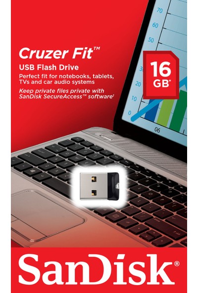 SanDisk Cruzer Fit 16GB Usb Bellek (SDCZ33-016G-G35)