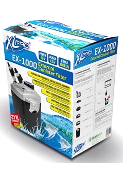 XL Pro Ex 1000 Dış Filtre 1000 LTS 22W Dolu