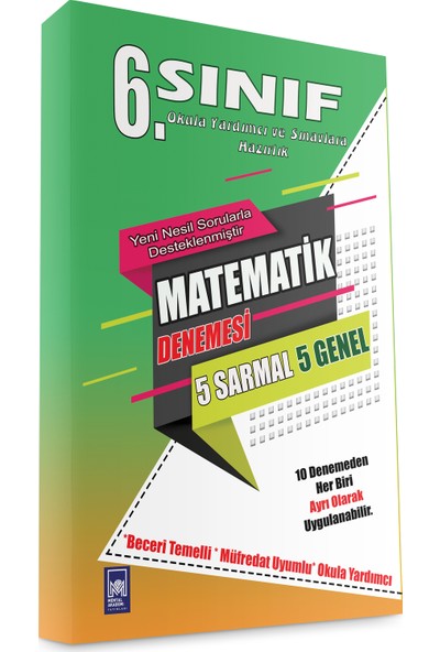 Mental Akademi Yayınları 2019 6. Sınıf 10'Lu Matematik Denemeleri