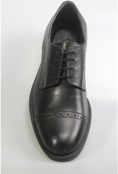 Rrm Erkek Deri Siyah Antik Bagcikli Klasik Ayakkabı