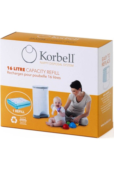Korbell 495 Adet Kirli Bebek Bezi Kapasiteli Çöp Poşeti