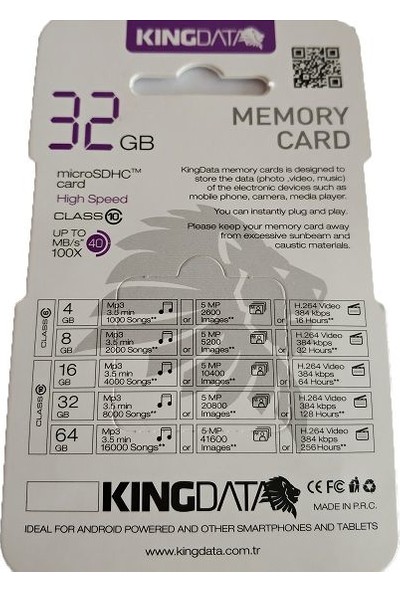 Kingdata 32Gb Micro Sdhc C10 Hafıza Kart