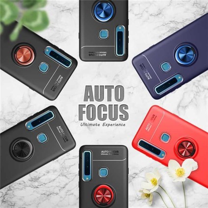 Jopus Samsung Galaxy J4 Plus Kılıf Ultra Korumalı Yüzüklü Standlı Ravel Silikon - (Siyah) + Cam Ekran Koruyucu modelleri